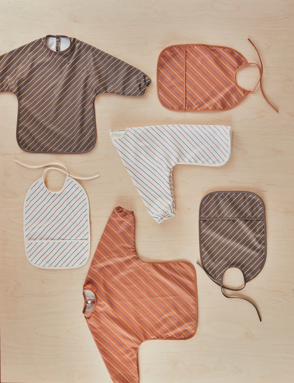 Bib Striped Pack Of 2 Mellow Choko By Oyoy M107167 2