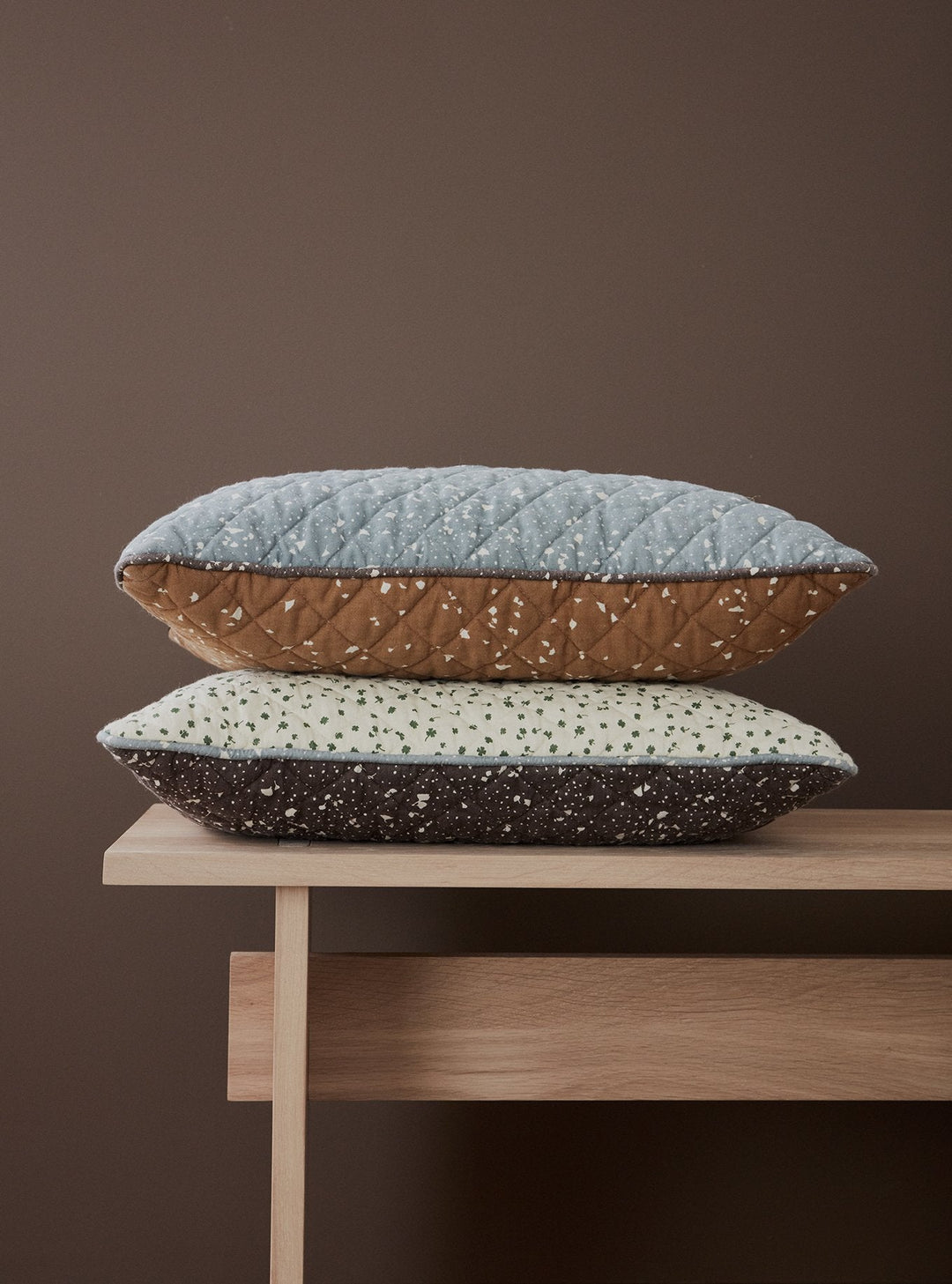 Quilted Aya Cushion Caramel Blue By Oyoy 3
