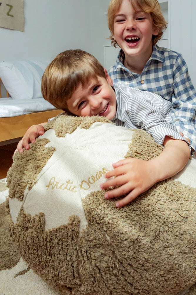 Pouf World Map Rugcycled Lorena Canals P Ruc Wmap 5