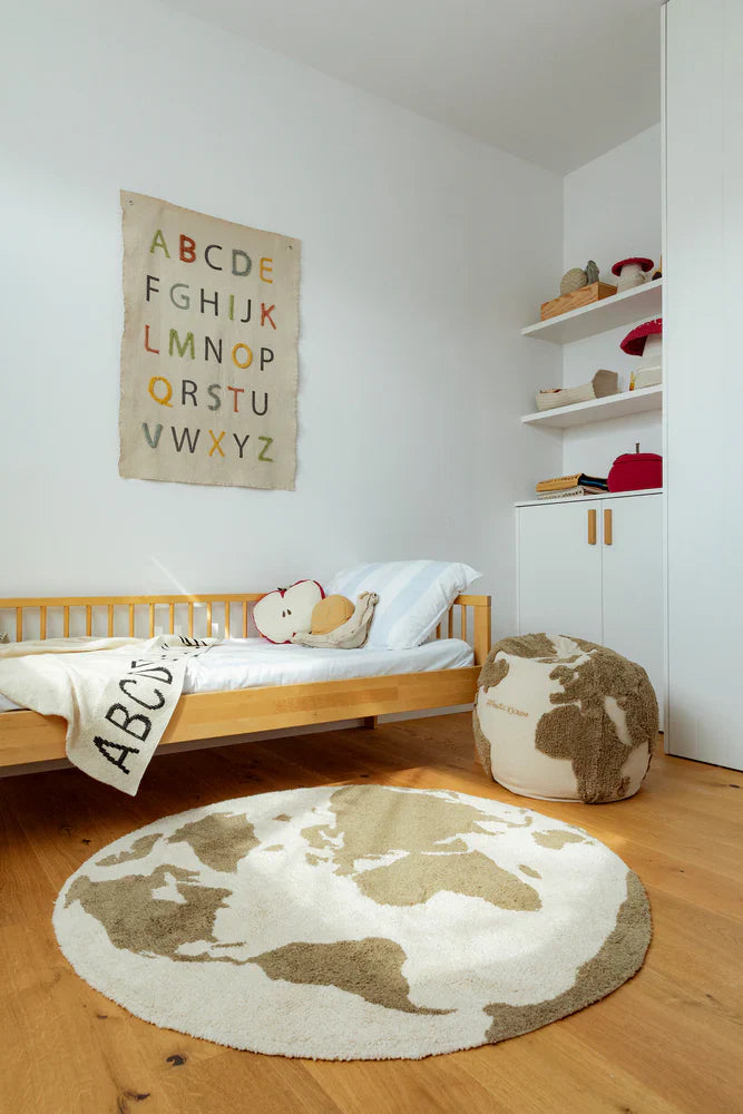 Pouf World Map Rugcycled Lorena Canals P Ruc Wmap 6