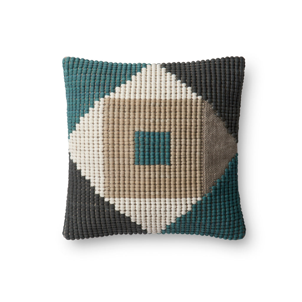 Teal & Multi Indoor/Outdoor Pillow by Loloi