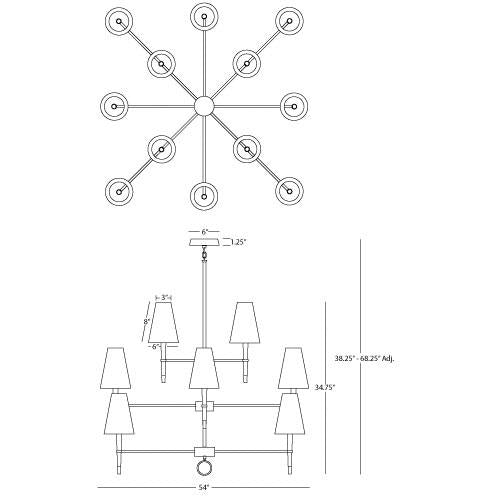 Ventana 3-Tier Chandelier by Jonathan Adler for Robert Abbey