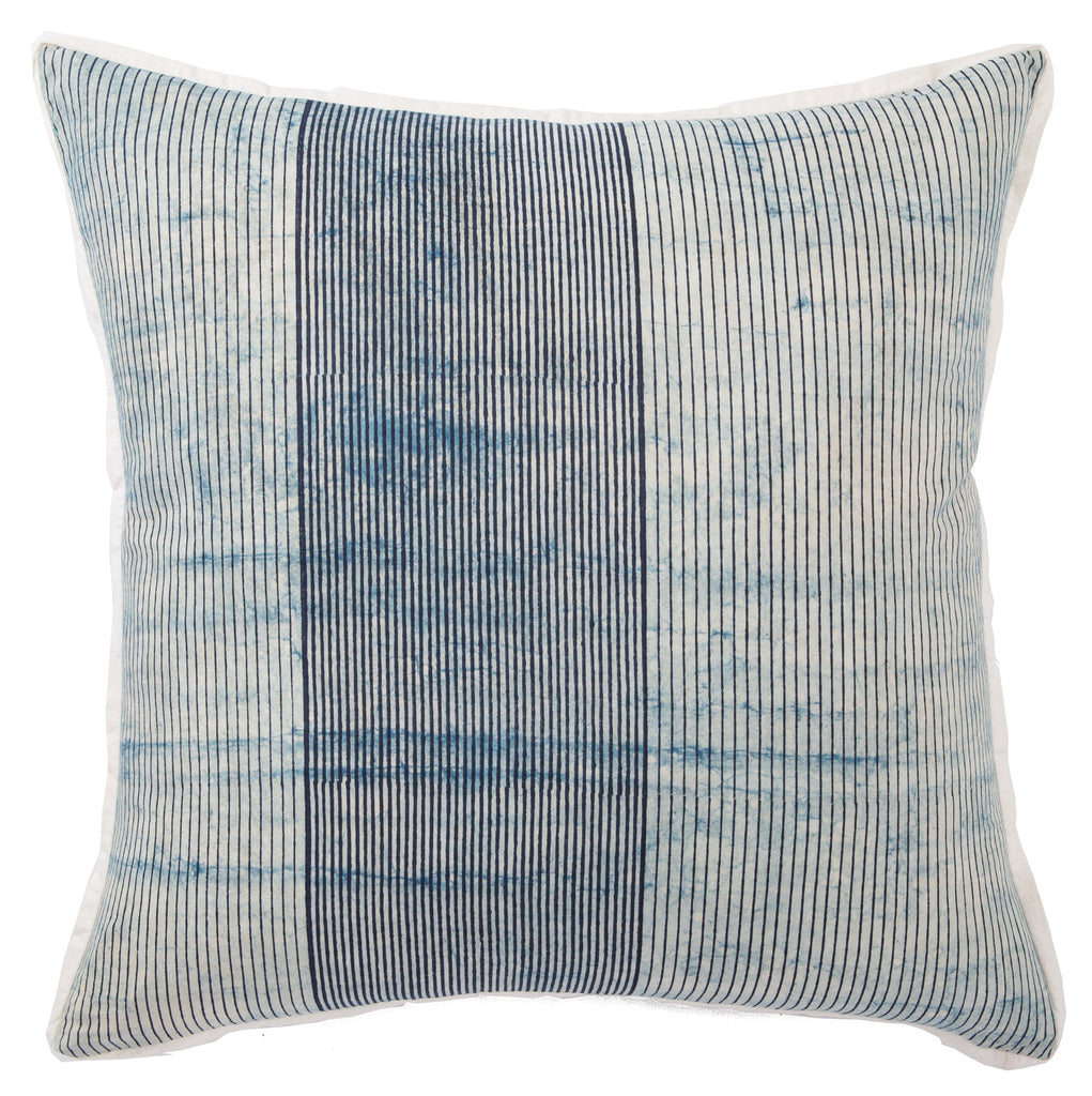 alicia handmade stripe blue white throw pillow design by jaipur 1