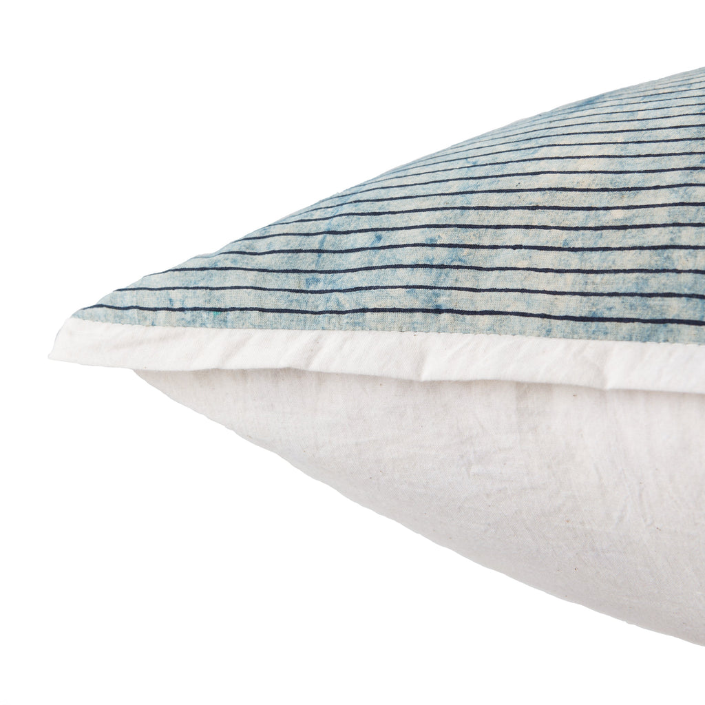 alicia handmade stripe blue white throw pillow design by jaipur 2