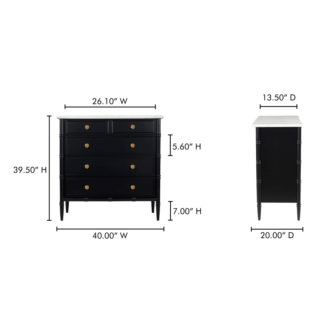 Eleanor 5 Drawer Chest Moes Home Collection Mhc Rp 1060 02 12