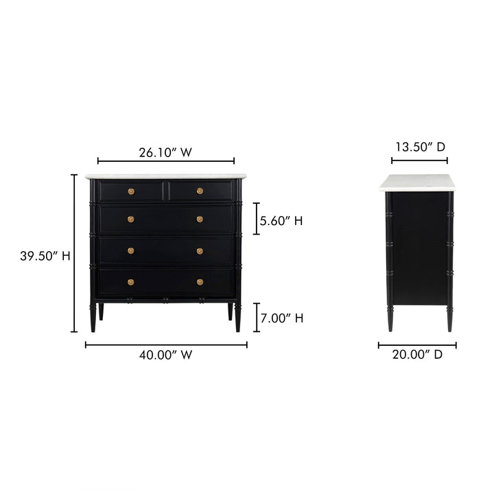 Eleanor 5 Drawer Chest Moes Home Collection Mhc Rp 1060 02 12
