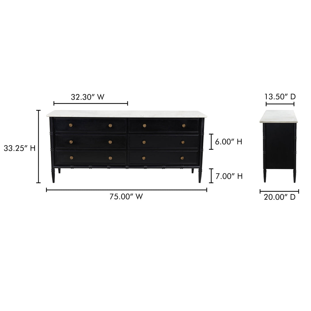 Eleanor 6 Drawer Dresser Moes Home Collection Mhc Rp 1061 02 10