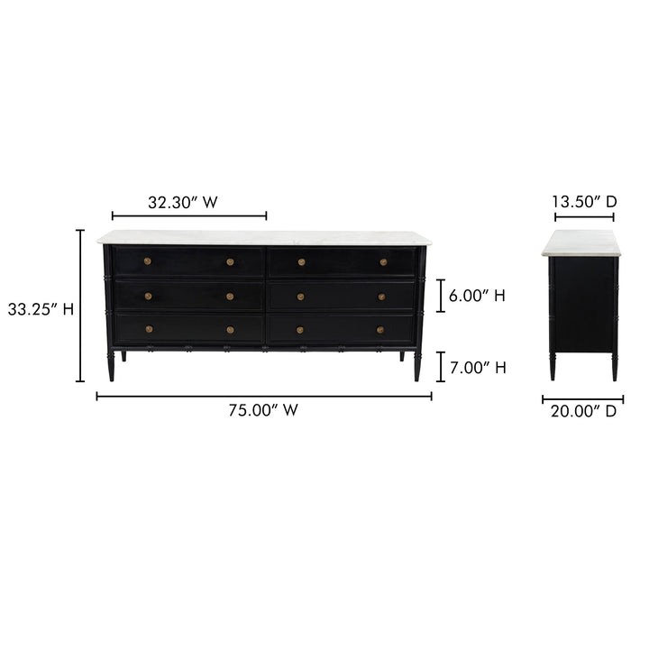 Eleanor 6 Drawer Dresser Moes Home Collection Mhc Rp 1061 02 10