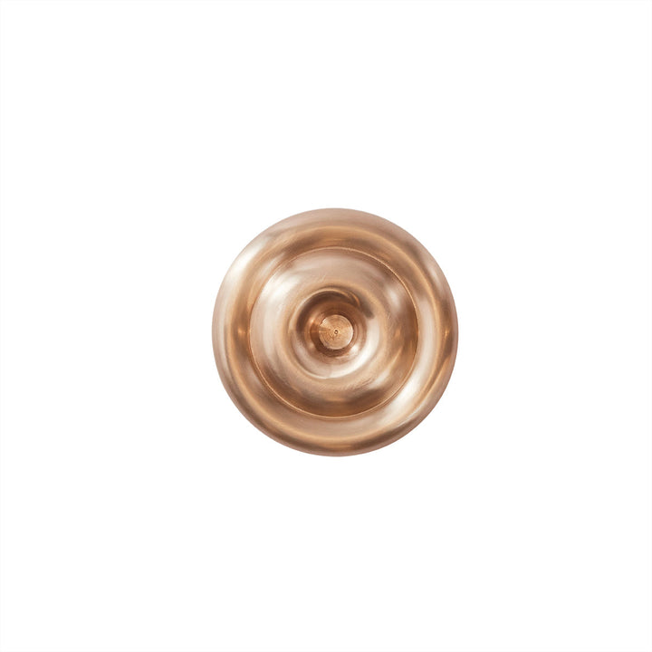 savi solid brass low candleholder in brushed brass 3