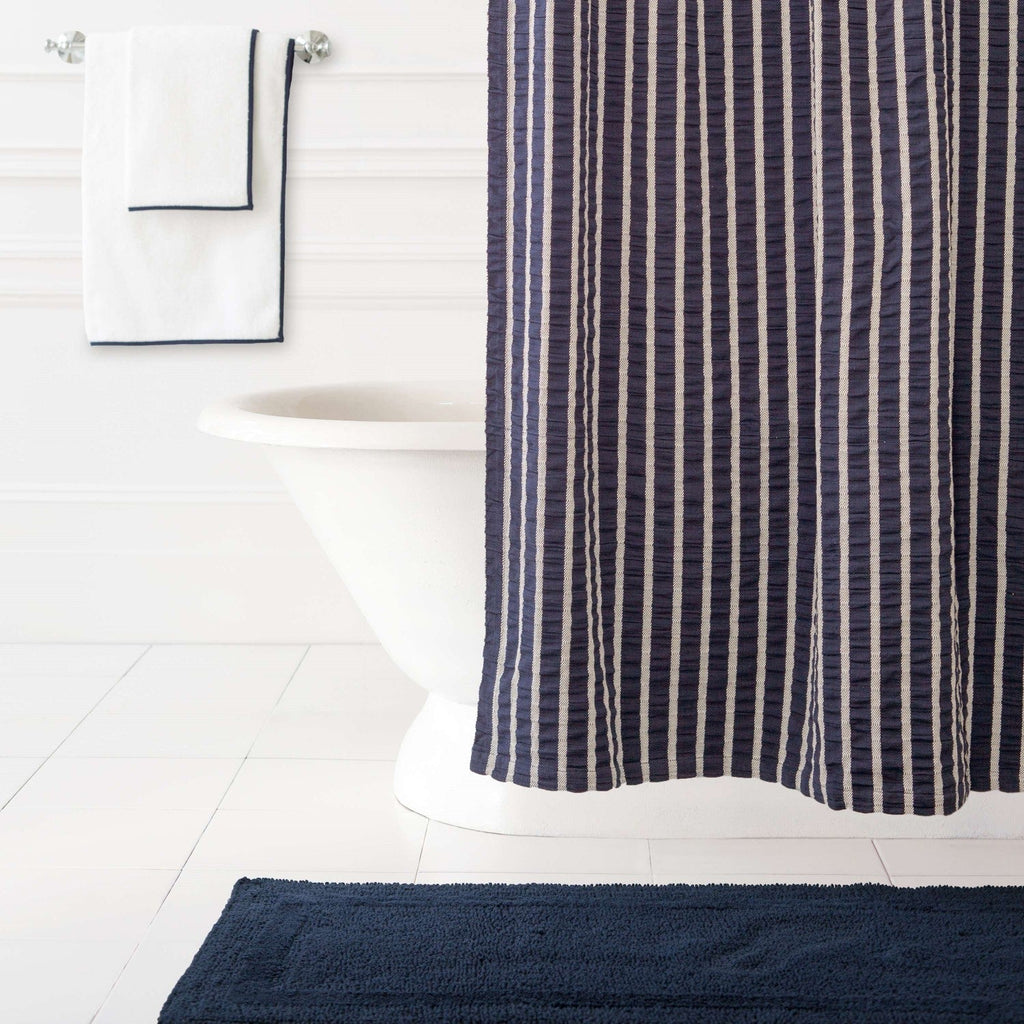 signature banded white indigo towel by annie selke sbwibs 2