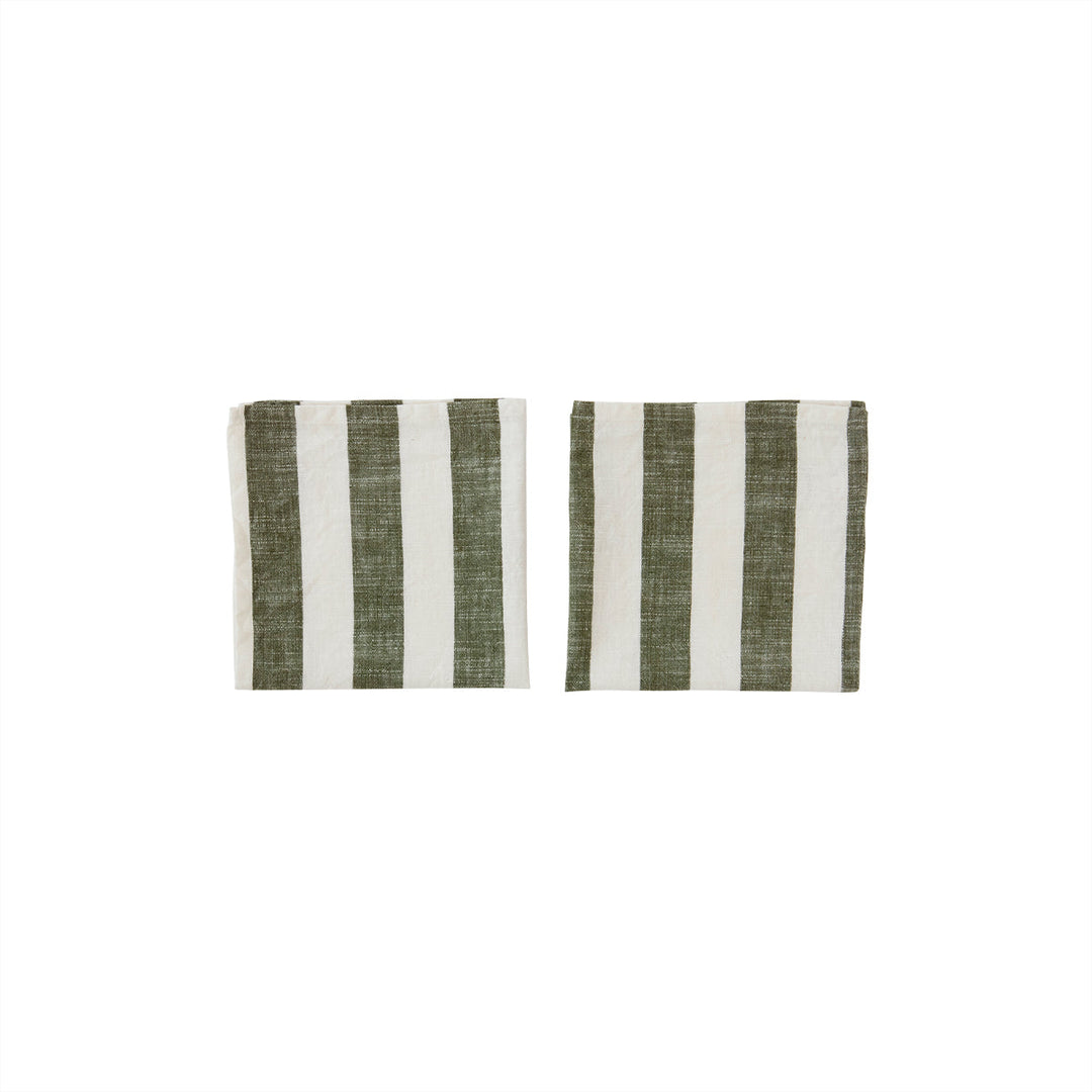 Striped Napkin Pack Of 2 Olive Oyoy L300310 1