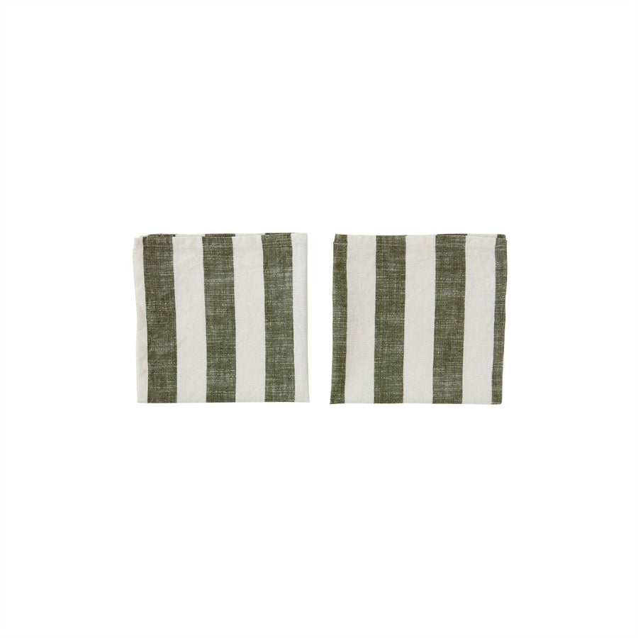 Striped Napkin Pack Of 2 Olive Oyoy L300310 1