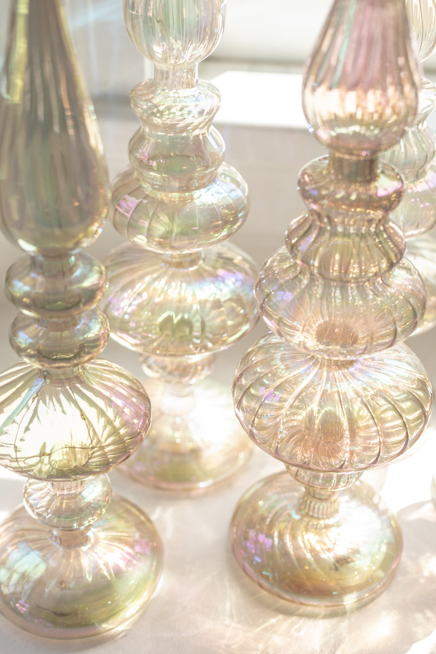 Led White Glass Finial In Various Styles 4