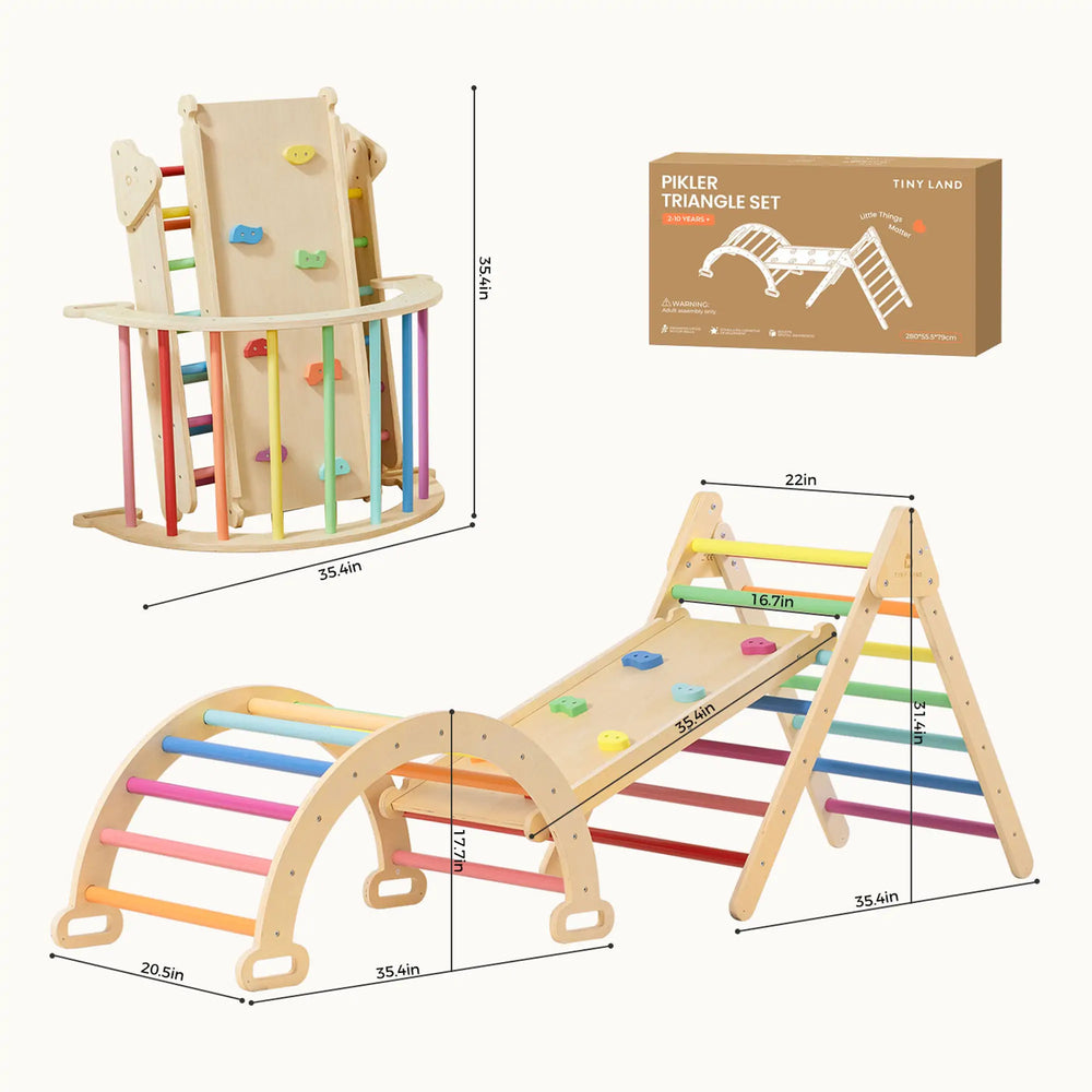 Tiny Land® 7 In 1 Rainbow Climbing Set With Play Pad 12