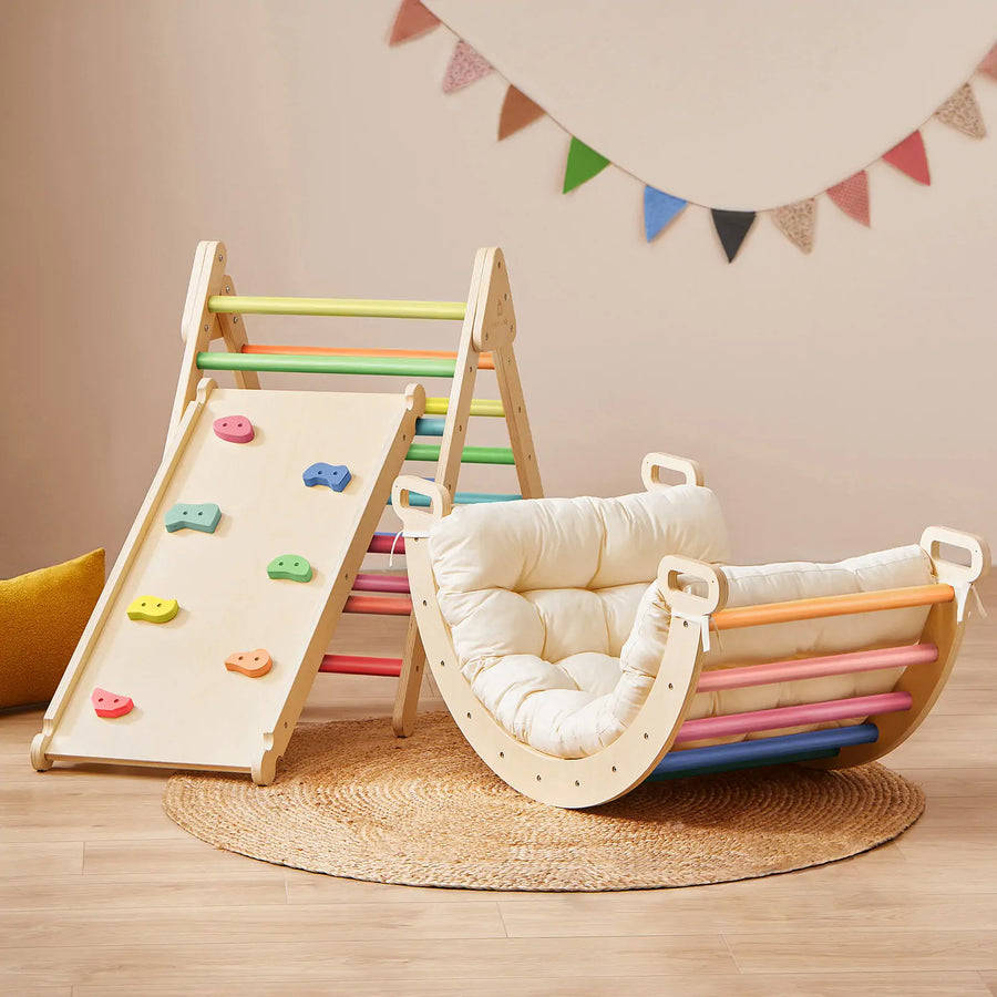 Tiny Land® 7 In 1 Rainbow Climbing Set With Play Pad 1