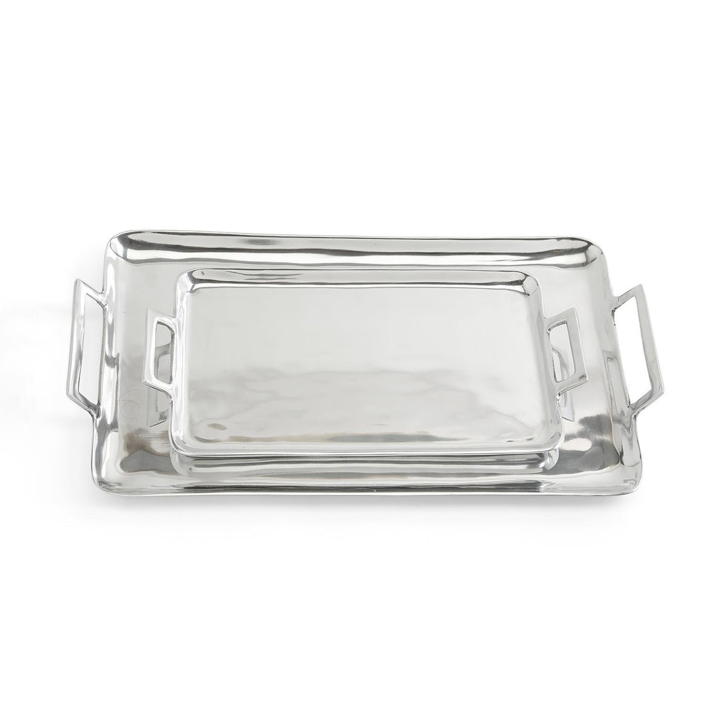 crillion s 2 high polished silver trays with handles 2