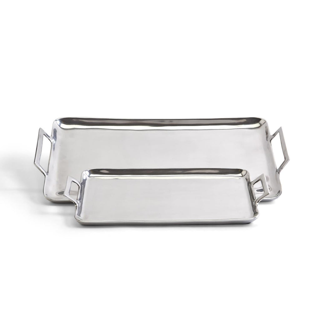 crillion s 2 high polished silver trays with handles 1