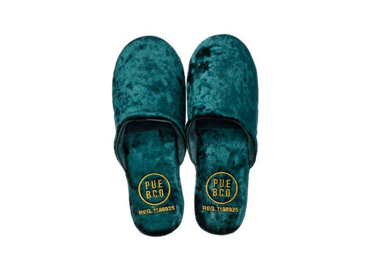 velvet slipper small green design by puebco 1