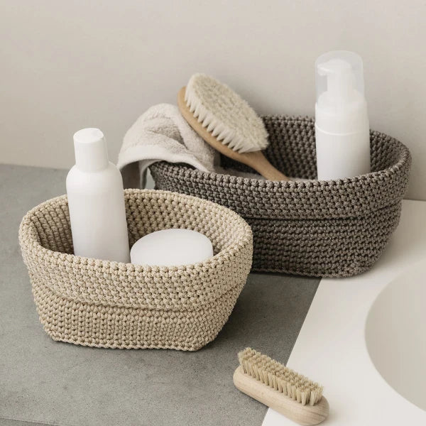 tela crochet storage basket set by blomus blo 97318 5