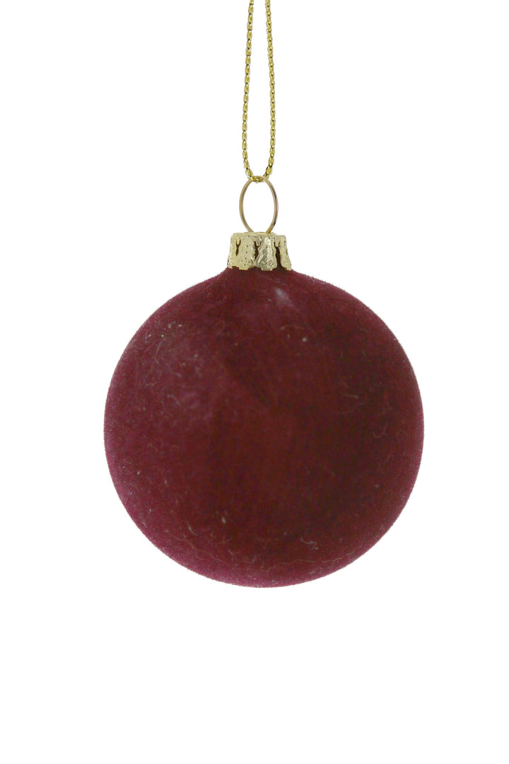 velvet ball holiday ornament in various colors 7