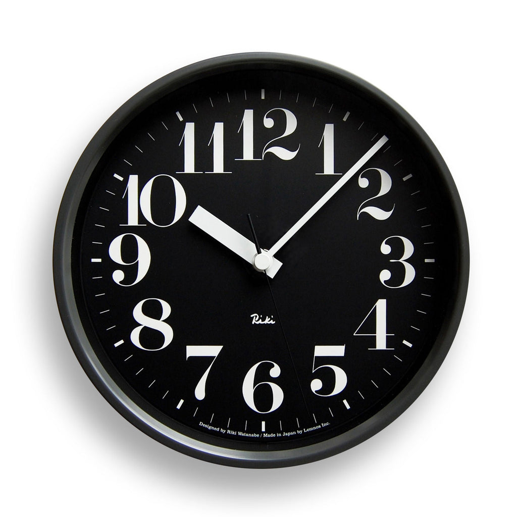 riki steel hours clock in black design by lemnos 1
