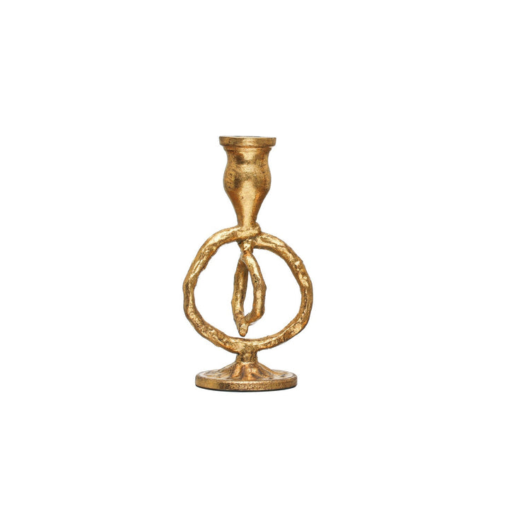 Organic Ring Shaped Taper Holder Gold Finish 1