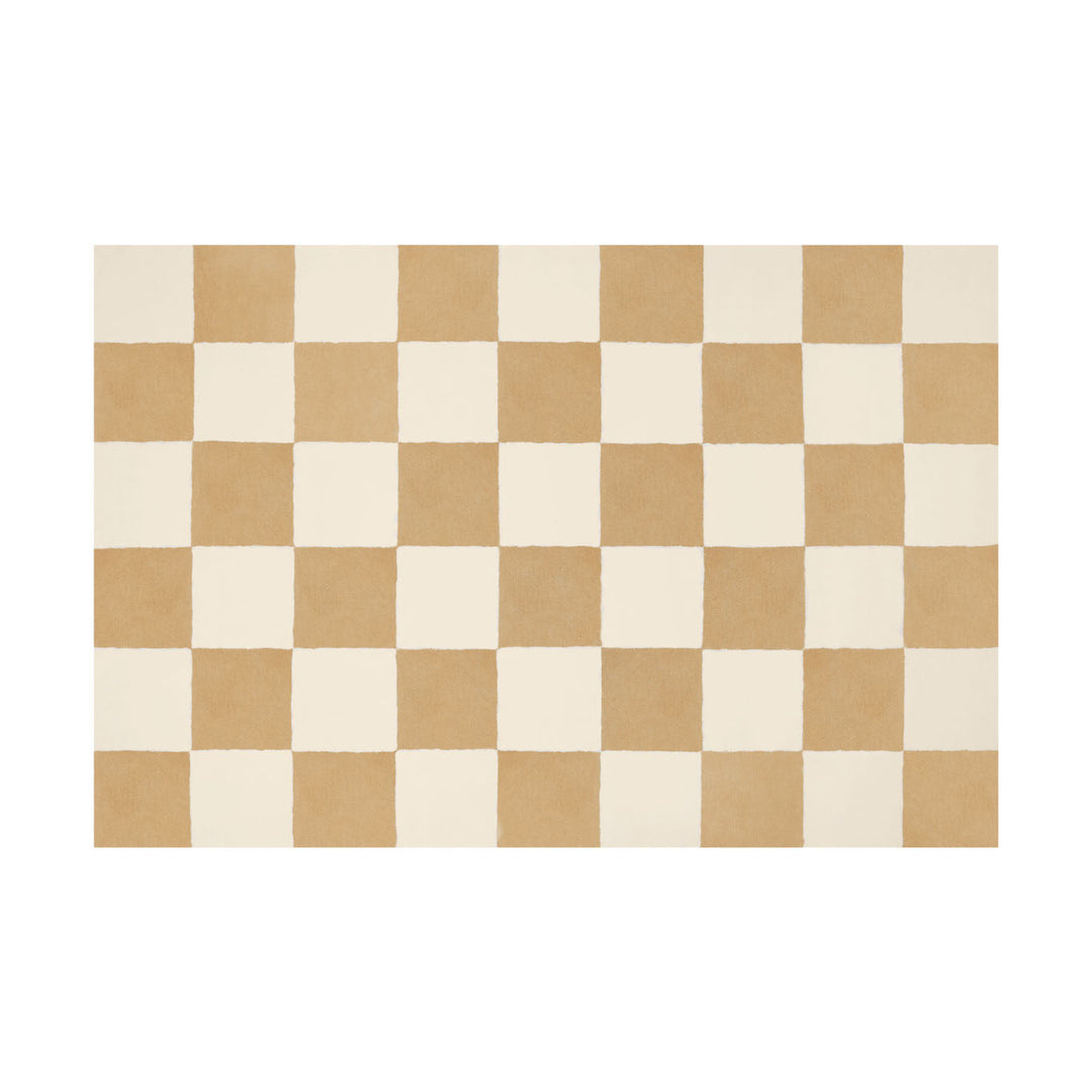 Pattern Off White Cream Check Rug Hem Hem 31364 1
