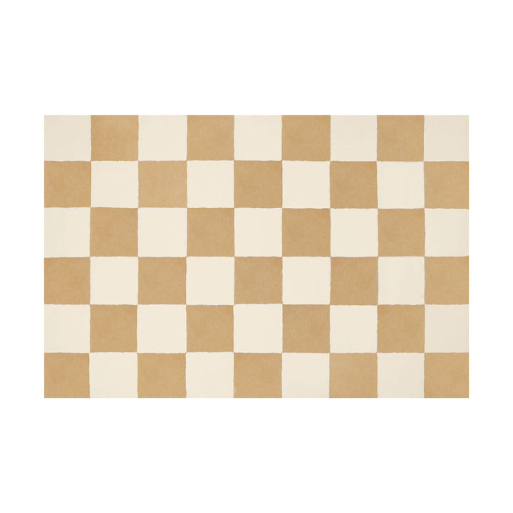 Pattern Off White Cream Check Rug Hem Hem 31364 1