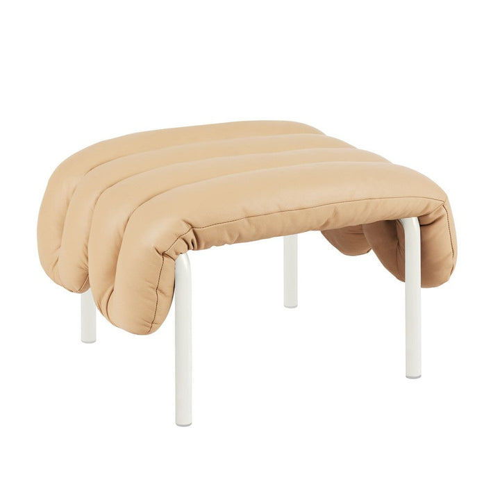Puffy Sand Leather Ottoman Hem 20294 2