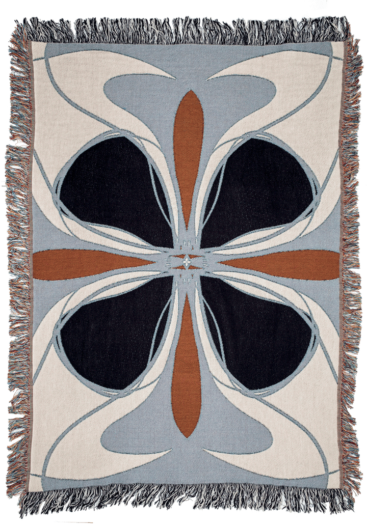 Blu Bloom Woven Blanket