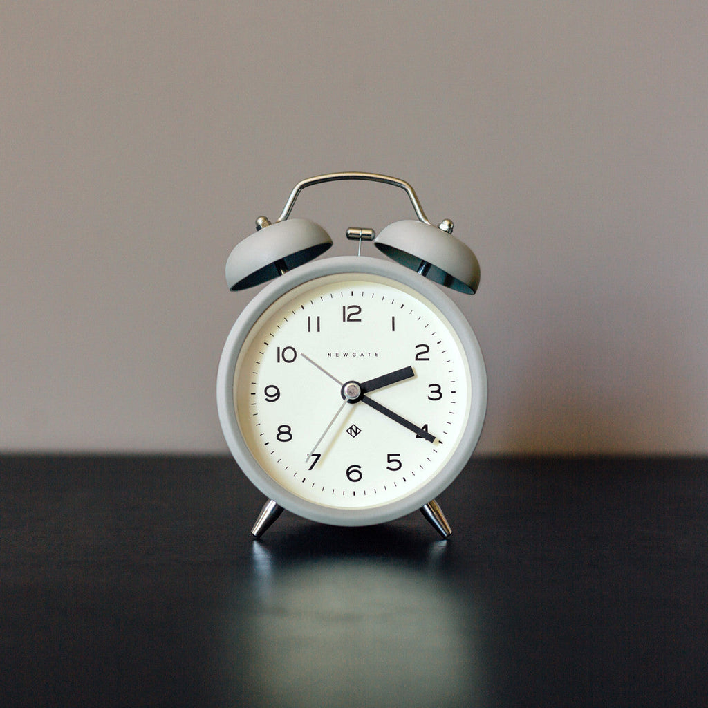 charlie bell echo alarm clock in posh grey design by newgate 3