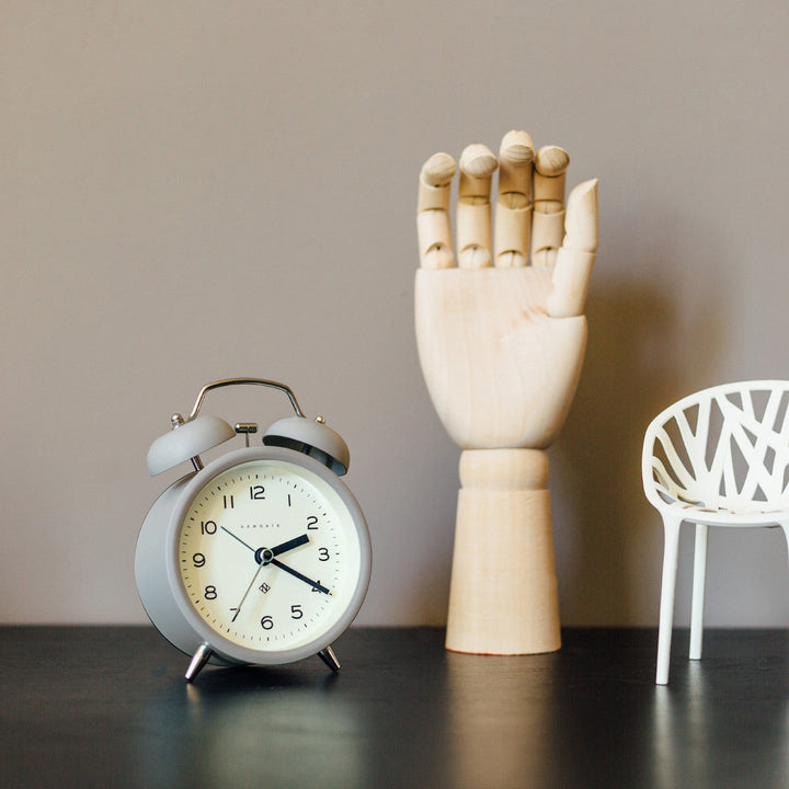 charlie bell echo alarm clock in posh grey design by newgate 4