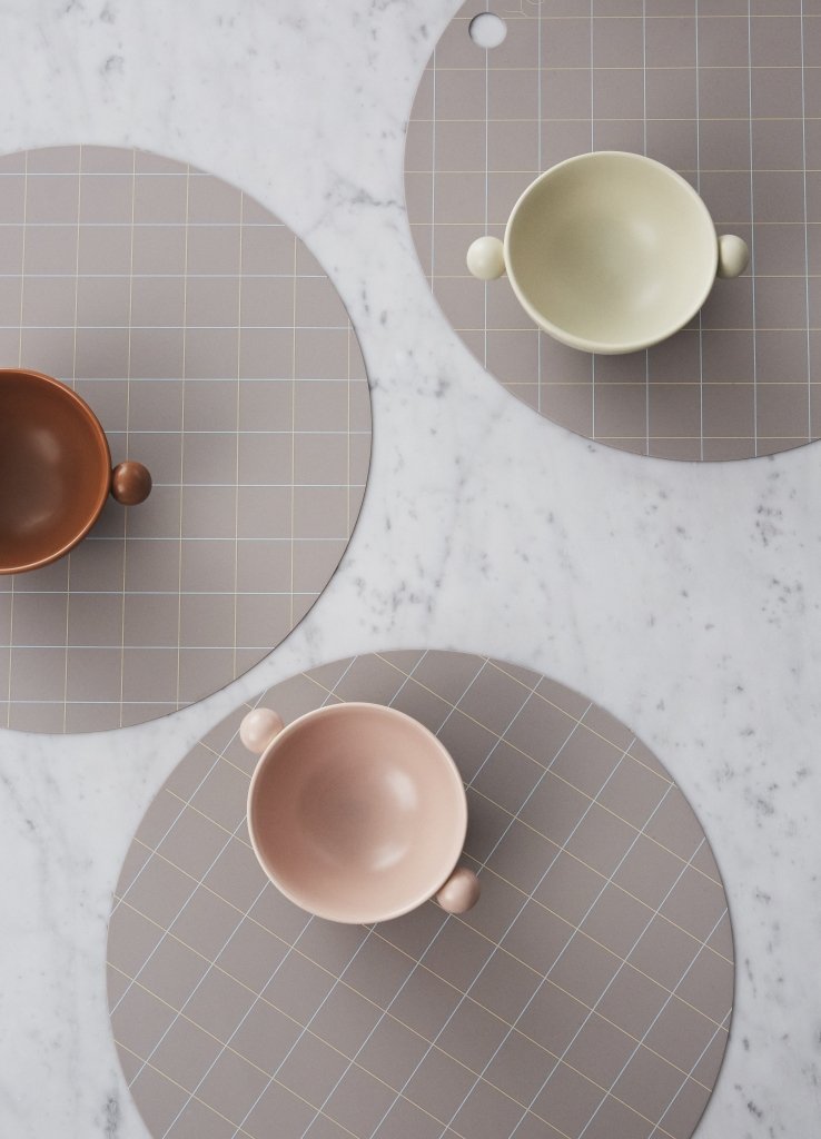 Set Of 2 Circle Hokei Placemats In Grey By Oyoy 2