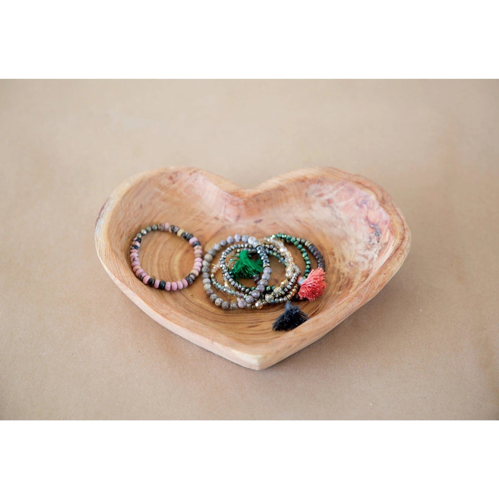 decorative paulownia wood heart bowl 3