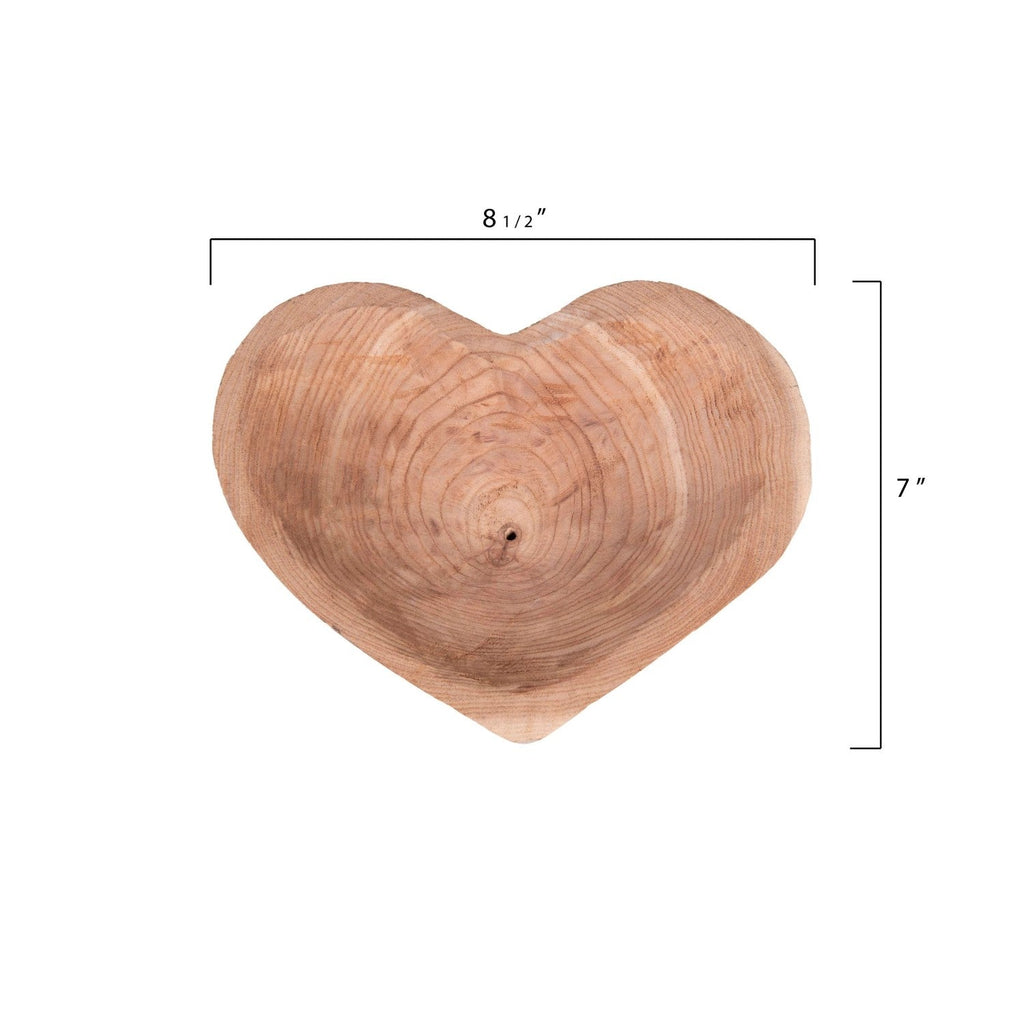 decorative paulownia wood heart bowl 2