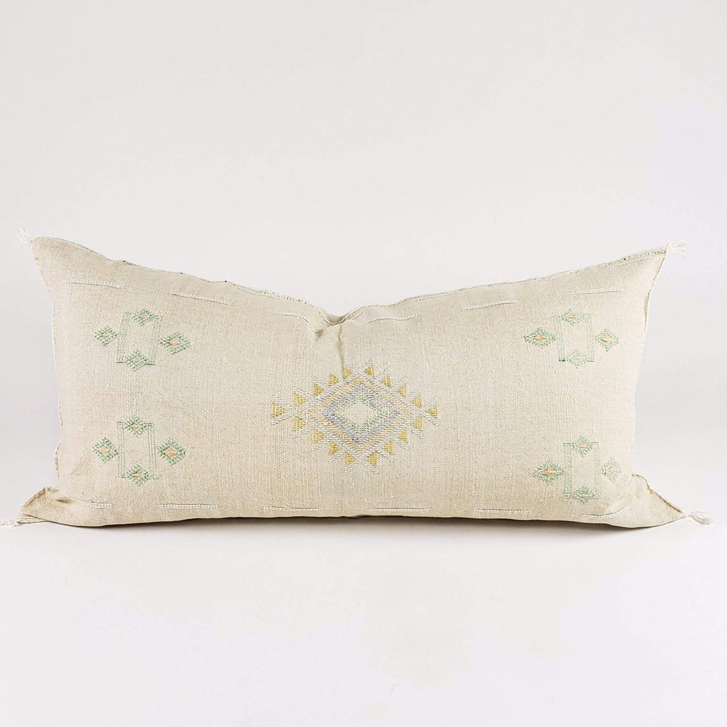 Amira White Moroccan Silk Pillow 1