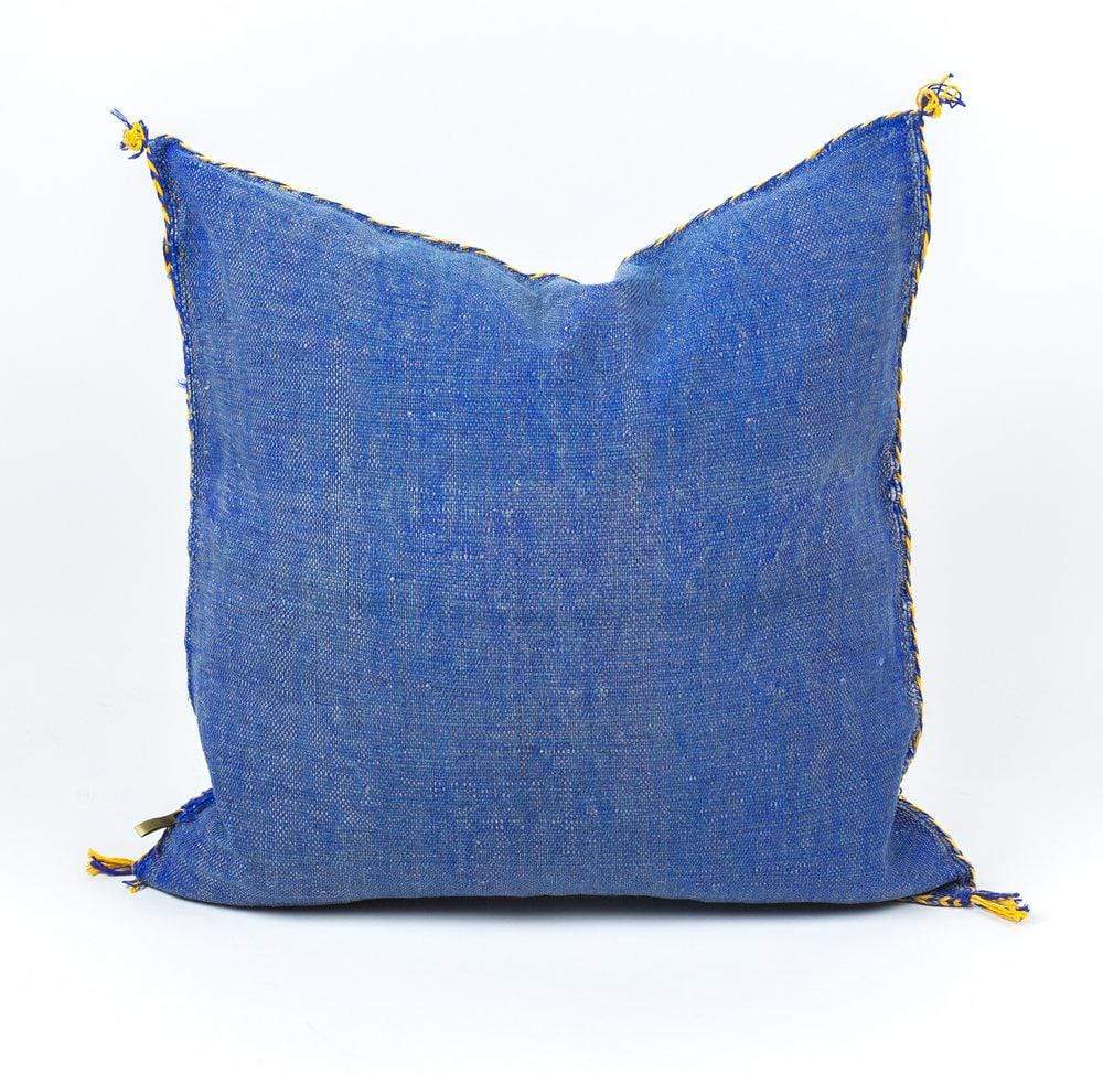Atlas Blue Moroccan Silk Pillow 2