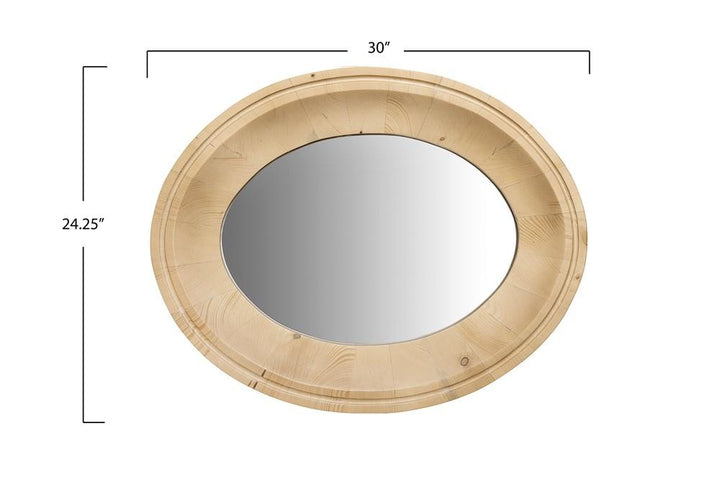 Oval Wood Framed Mirror 2