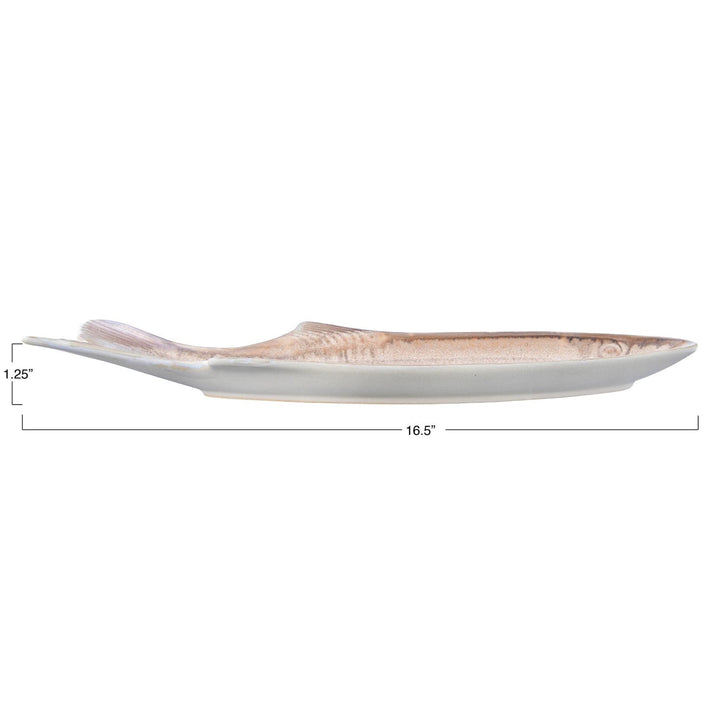 stoneware fish shaped dish with glaze 2