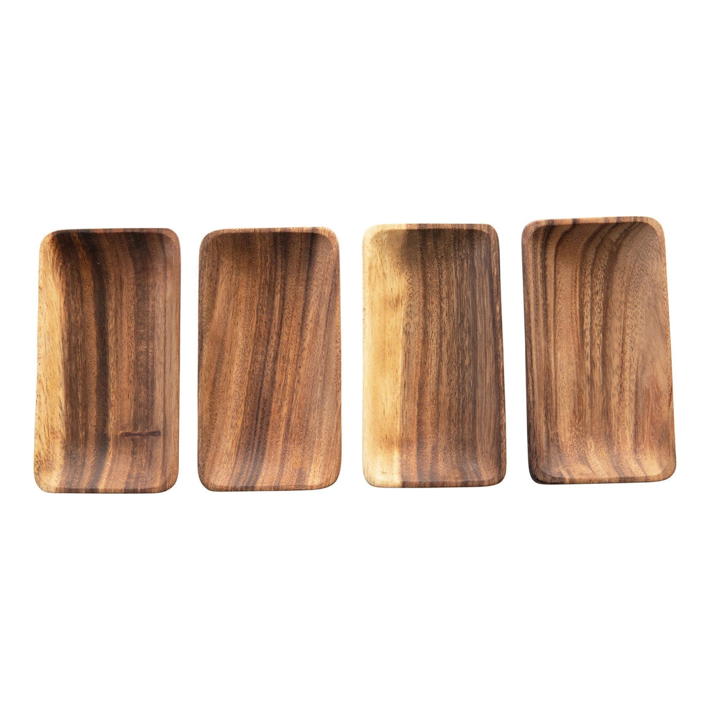acacia wood trays with seagrass tie set of 4 2