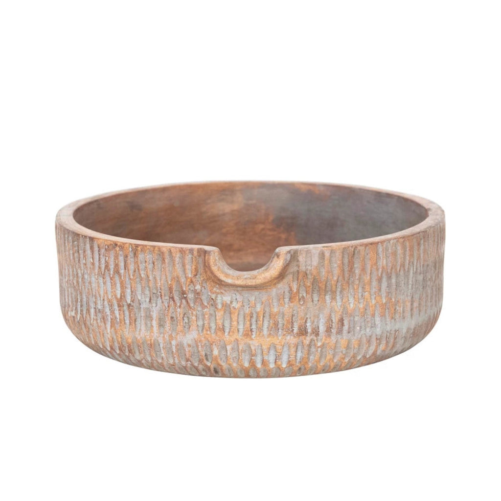 hand carved mango wood bowl with spout 1