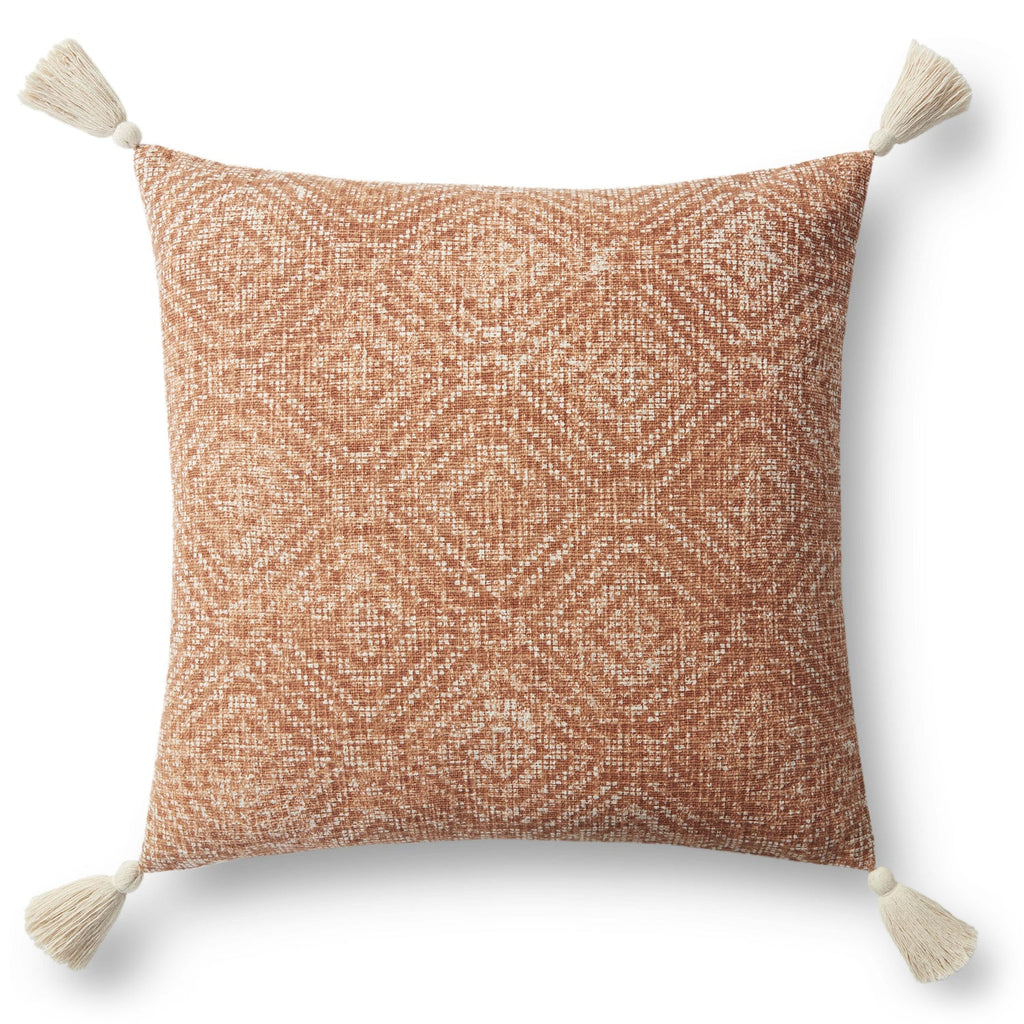 Hand Woven Orange Pillow Flatshot Image 1