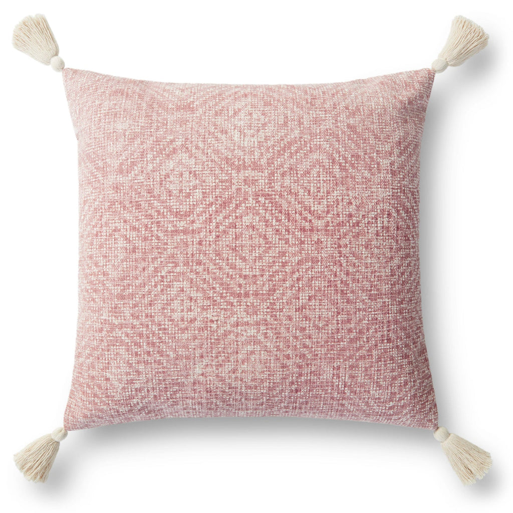 Hand Woven Pink Pillow Flatshot Image 1