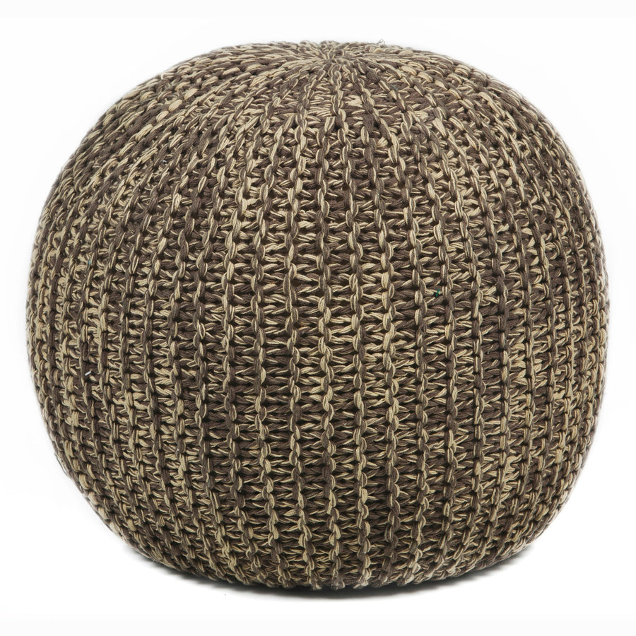 Hand Knitted Contemporary Cotton Pou 102 Pouf Chandra Rugs 1