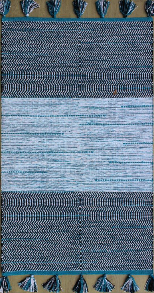 Tanya Hand Woven Flatweave Cotton Tan 45928 Rug Chandra Rugs 1