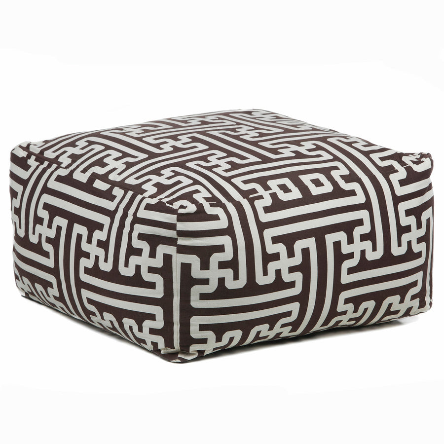 Handmade Contemporary Printed Cotton Pou 112 Pouf Chandra Rugs 1
