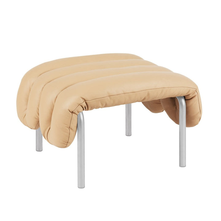 Puffy Sand Leather Ottoman Hem 20294 3