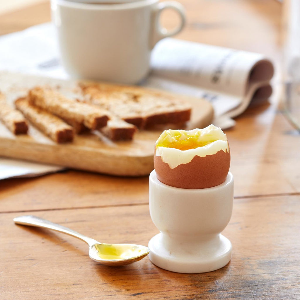 egg cup in white marble design by sir madam 2