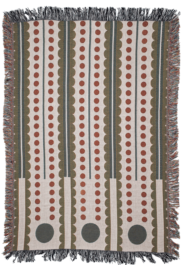 Olive Cranberry Woven Blankets