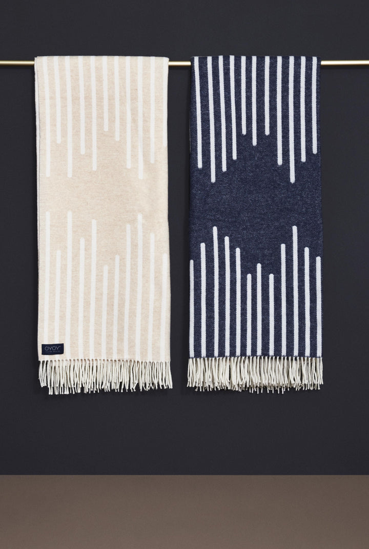 Alba Plaid Throw in Blue & Camel design by OYOY
